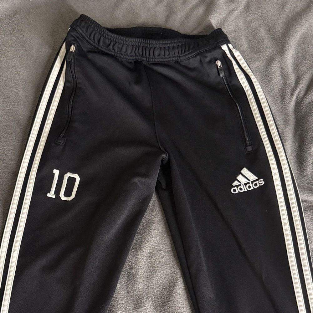 adidas Women Black Track Pants with White Stripes